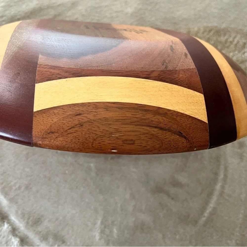 Vintage Malacca Timber Woodwork Inlaid Bowl 123 Malaysia 12